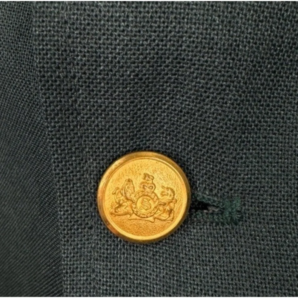VINTAGE‎ Stafford Mens Green Blazer Jacket Gold Buttons USA Classic Size 42S